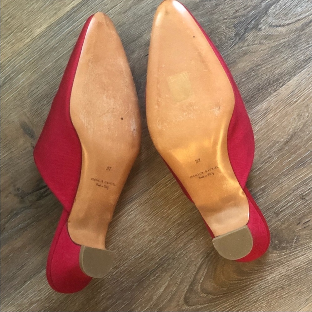 Mansur Gavriel Red Mule Sandals 37 - Picture 3 of 4
